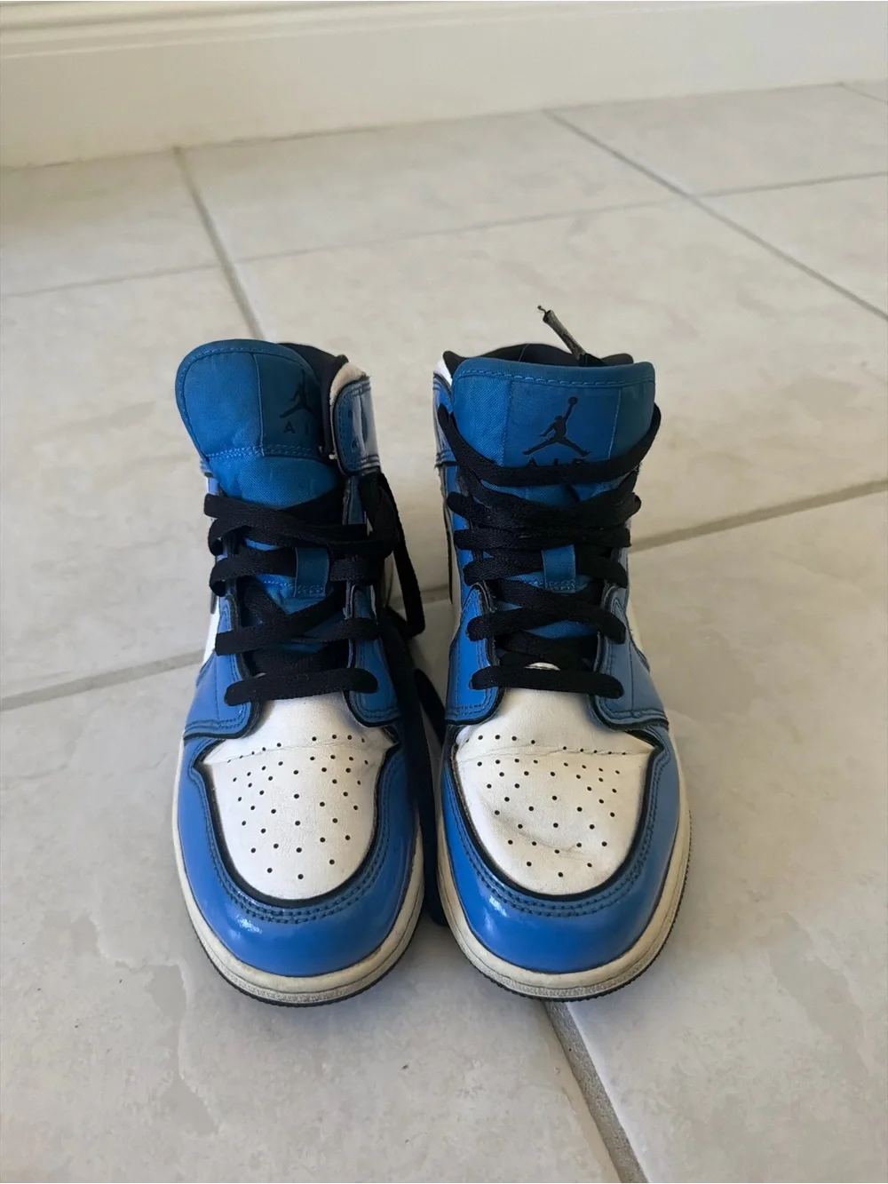 Nike Kids Blue, White and Black High-Top Sneakers